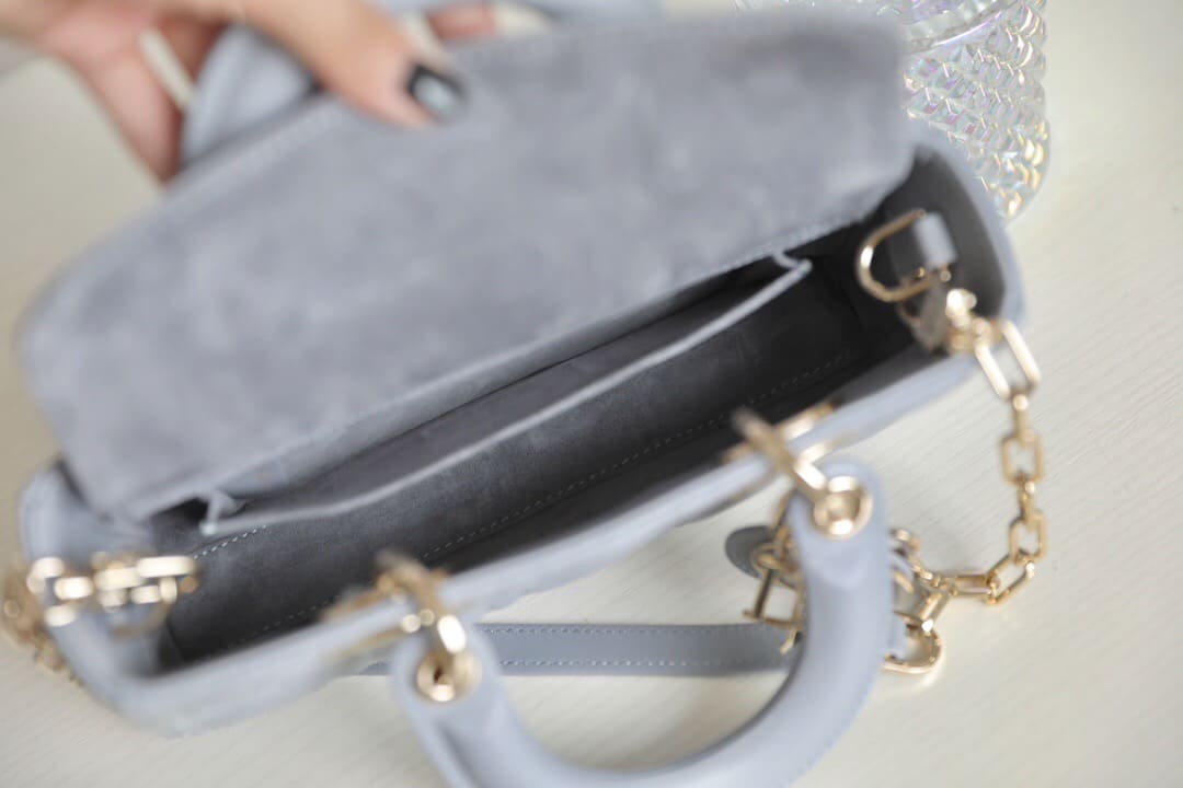 TÚI CHRISTIAN DIOR Lady D-Joy Bag Bright Grey Cannage Lambskin