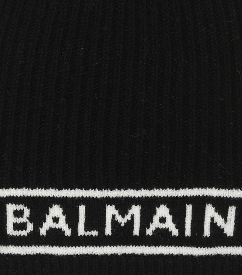 MŨ BALMAIN  Wool-Blend Monogram Beanie