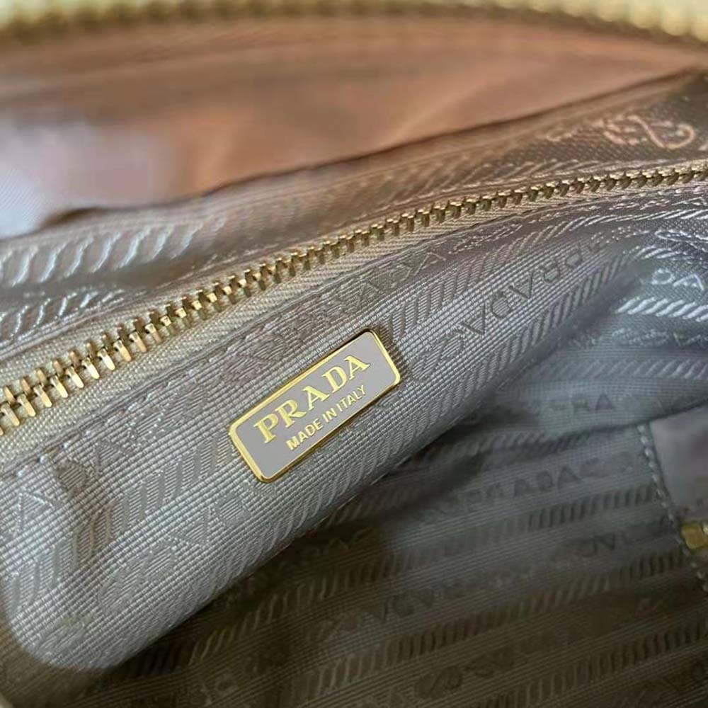 TÚI Prada Women Re-Nylon and Ostrich Leather Two-handle Bag da đà điểu