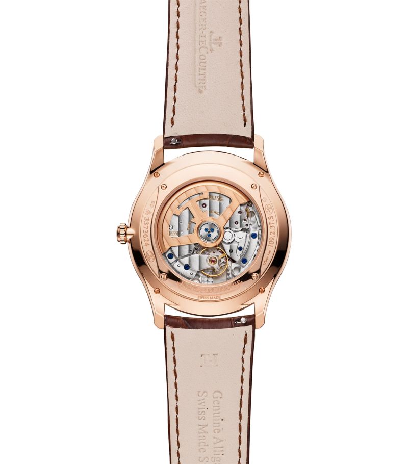 Đồng hồ Jaeger-LeCoultre Rose Gold and Diamond Master Ultra Thin Date Watch 39mm mặt số màu trắng
