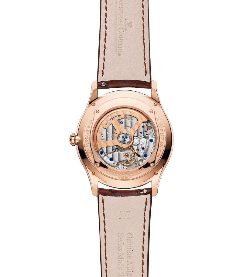 Đồng hồ Jaeger-LeCoultre Rose Gold and Diamond Master Ultra Thin Date Watch 39mm mặt số màu trắng