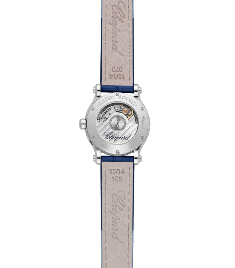Đồng hồ CHOPARD Stainless Steel and Diamond Happy Sport 30mm mặt số màu xanh