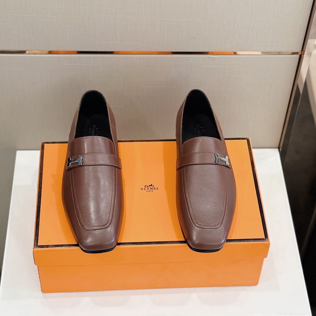 GIÀY HERMES GIOVANNI LOAFER BROWN AAA