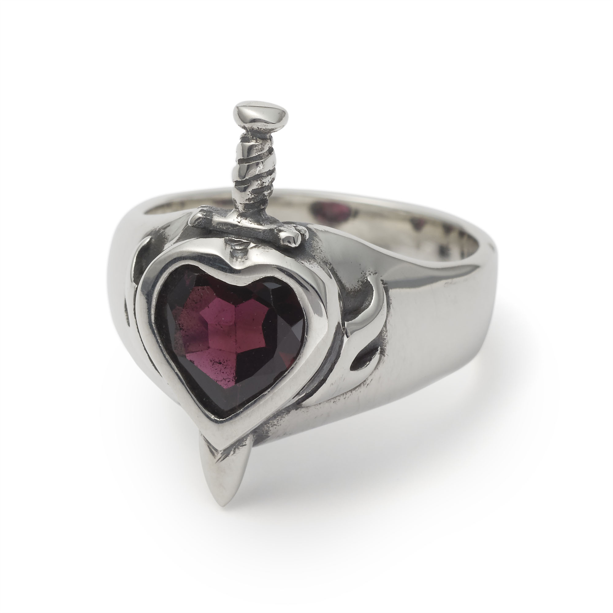 THE Heart & Dagger Ring silver sterling 925 Italia