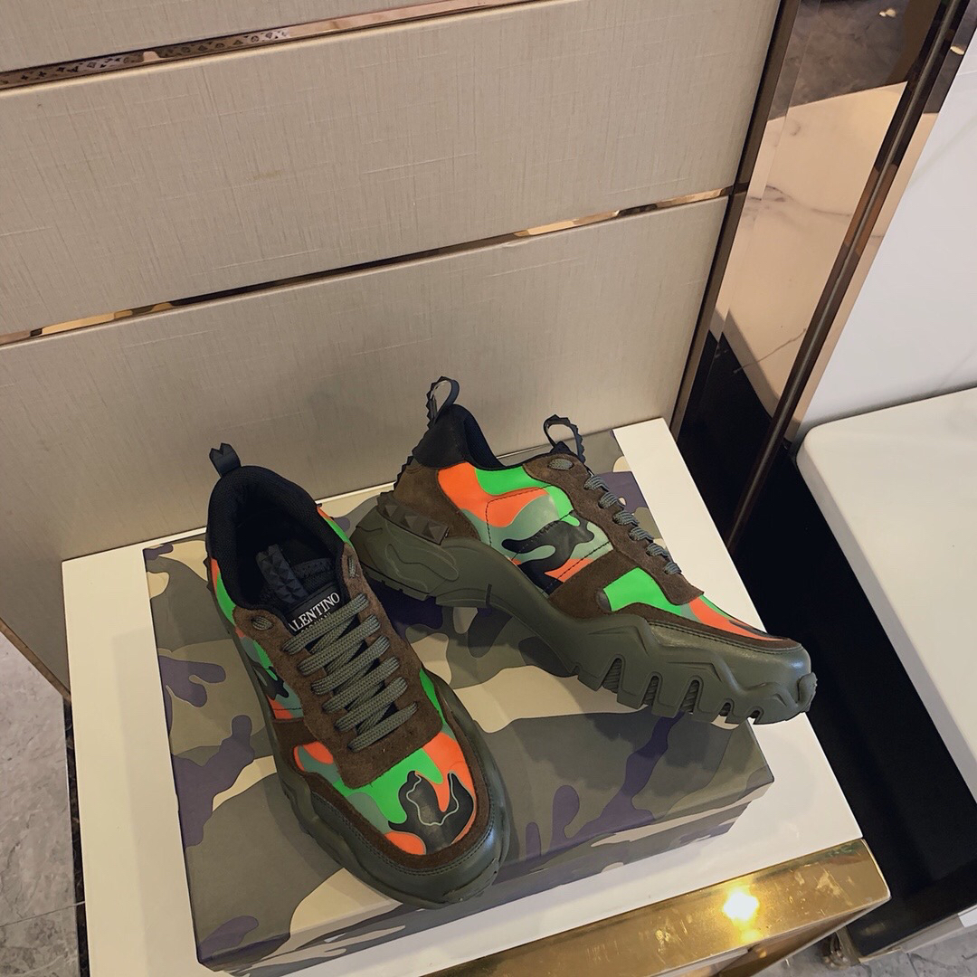 GIÀY VALENTINO CAMOULFLAGE LEATHER SNEAKER SHOES AAA