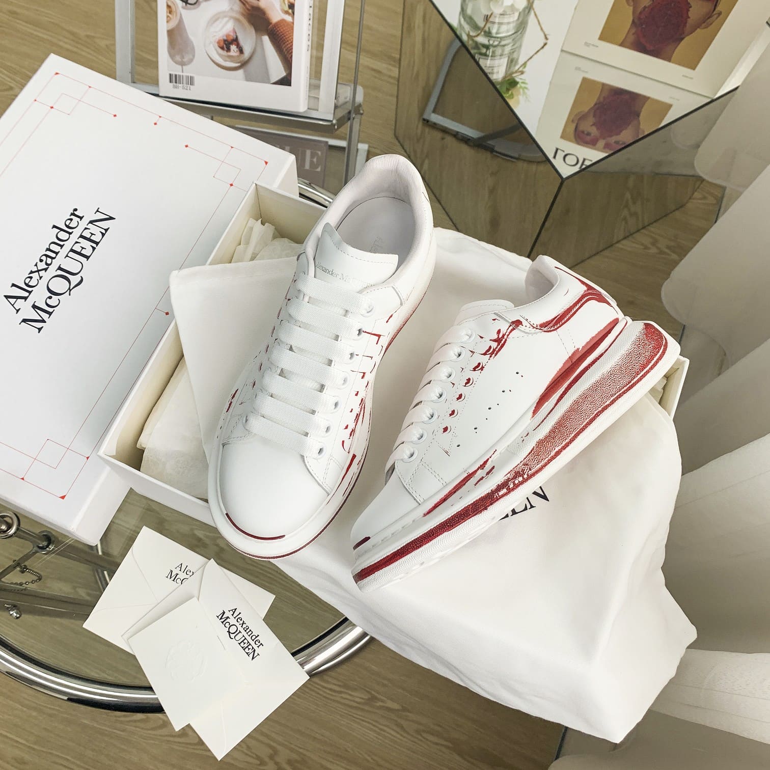 GIÀY ALEXANDER MCQUEEN SNEAKERS SHOES AAA UNISEX NAM VÀ NỮ DA BÊ HẢO HẠNG
