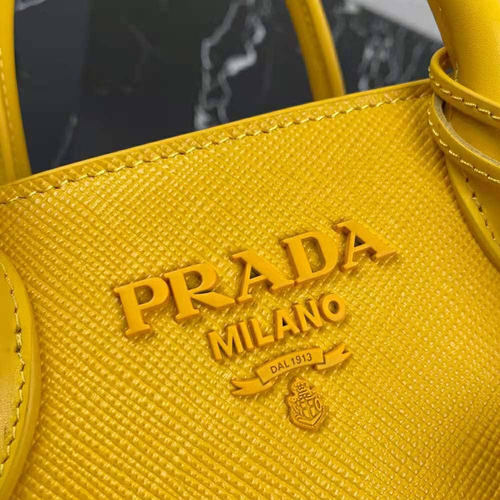 TÚI Prada Women Saffiano Leather Prada Monochrome Bag-Yellow
