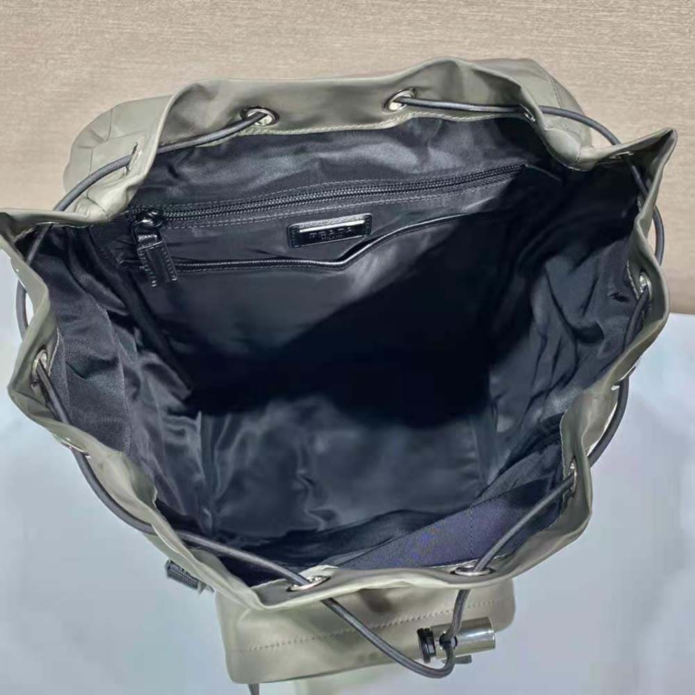 BALO Prada Men Re-Nylon and Saffiano Leather Backpack-Gray