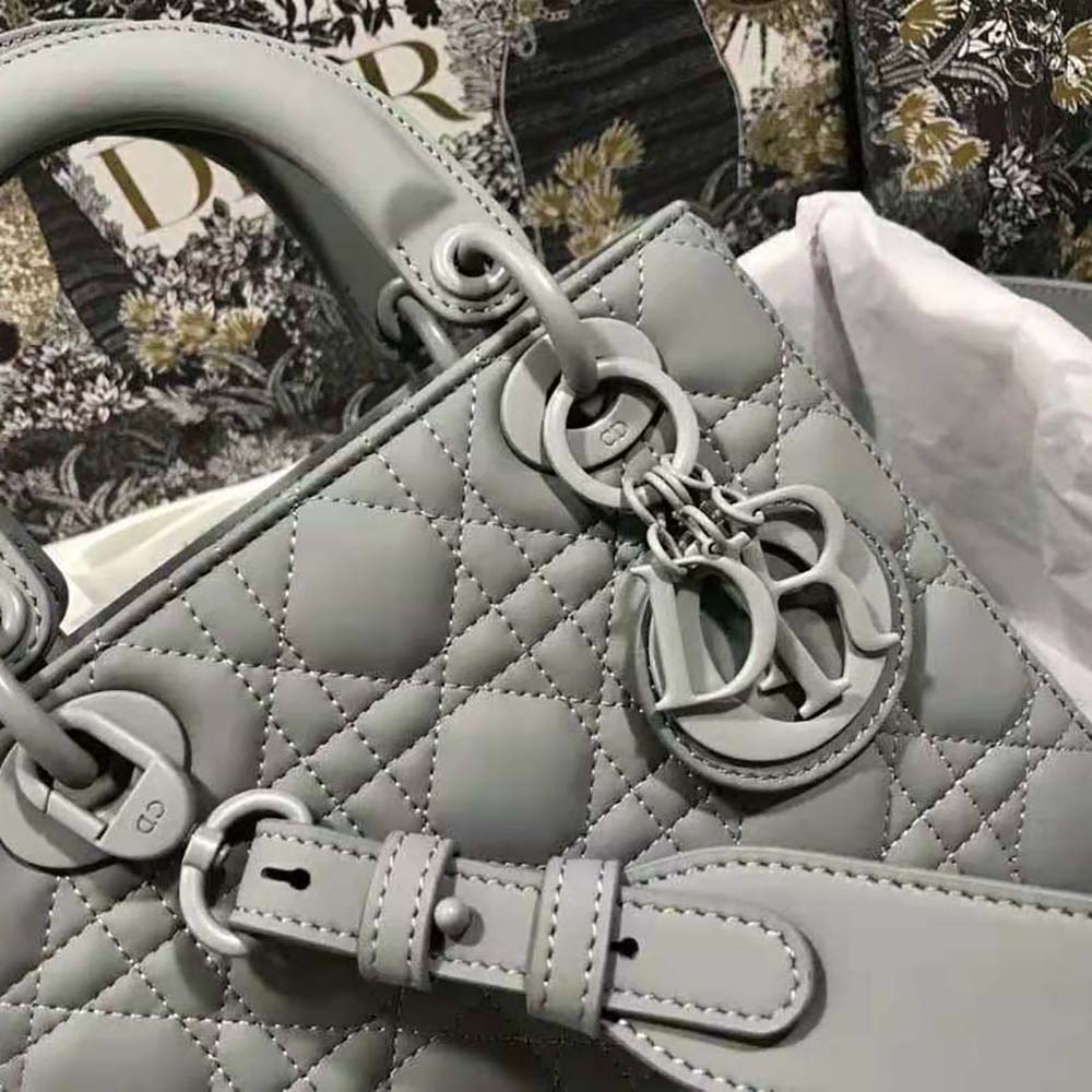 TÚI Dior Women Lady Dior my Abcdior Bag Gray Ultramatte Cannage Calfskin