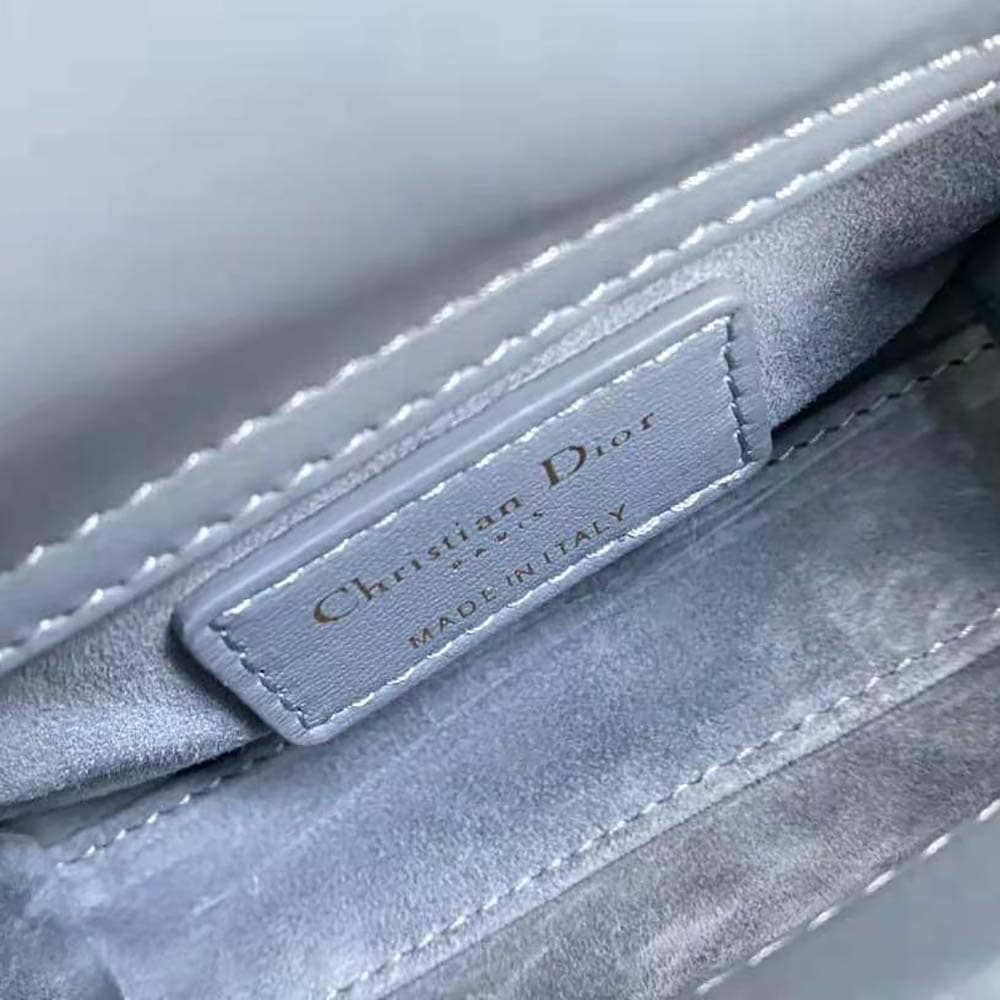 TÚI Dior Women Micro Lady Dior Bag Cloud Blue Cannage Lambskin