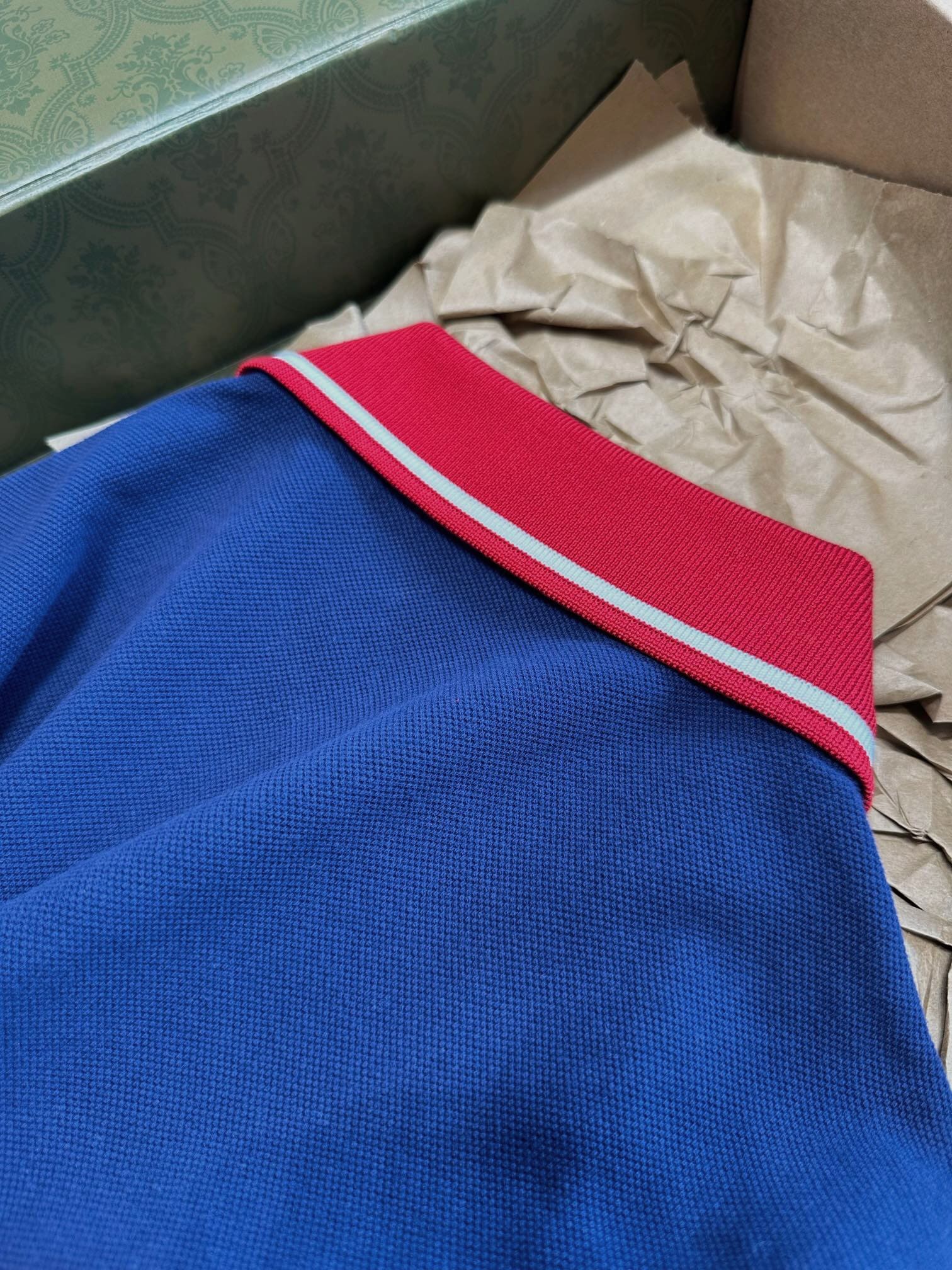 ÁO GUCCI GG POLO SHIRT MÀU XANH UNISEX