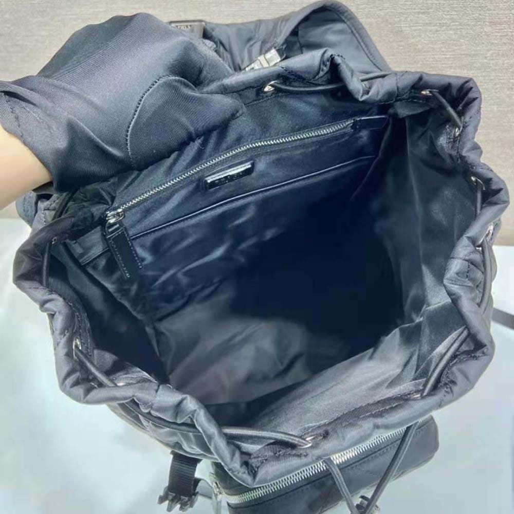 BALO Prada Men Re-Nylon Backpack with Topstitching-Black
