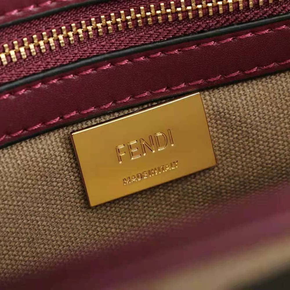 TÚI FENDI Women Baguette Embroidered Green Canvas Bag