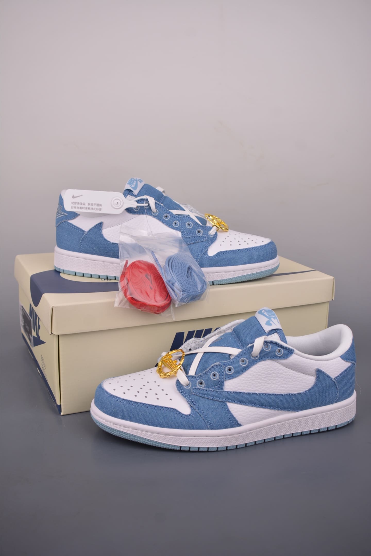 GIÀY TRAVIS SCOTT X AIR JORDAN 1 LOW DENIM BLUE TOP QUALITY SHOES AAA