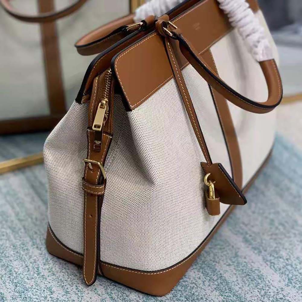 TÚI Celine Women Medium Cabas DE France Bag in Textile and Calfskin