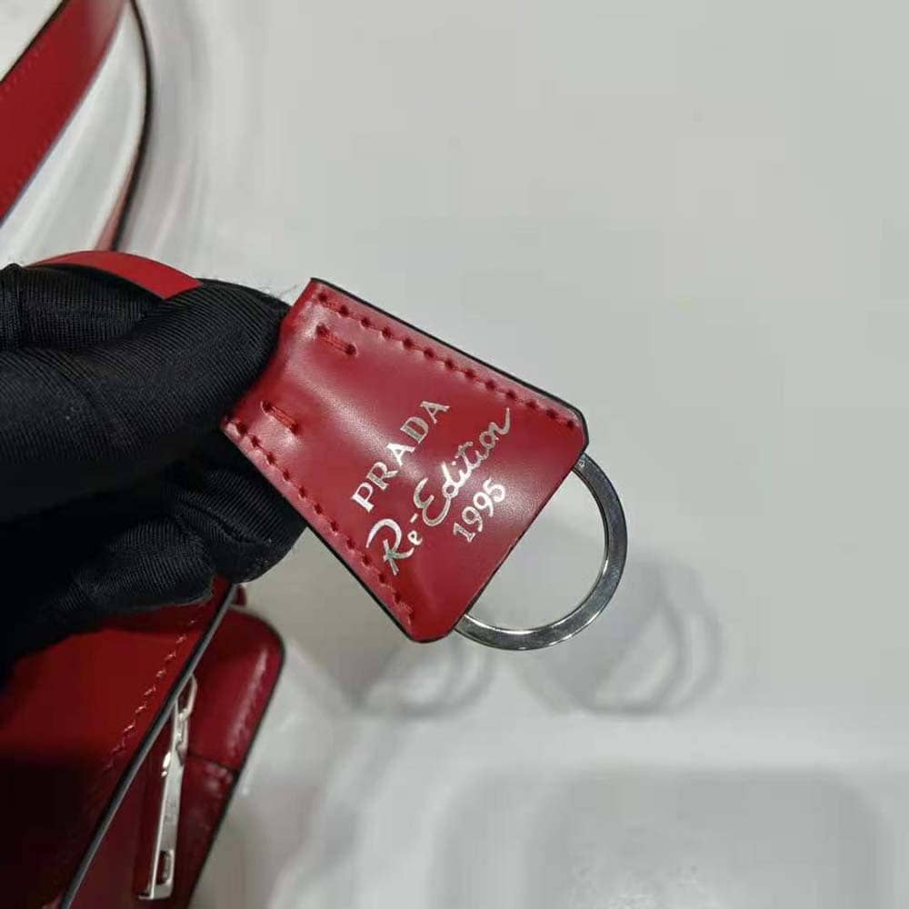 TÚI Prada Women Re-Edition 1995 Brushed-Leather Medium Handbag-Red