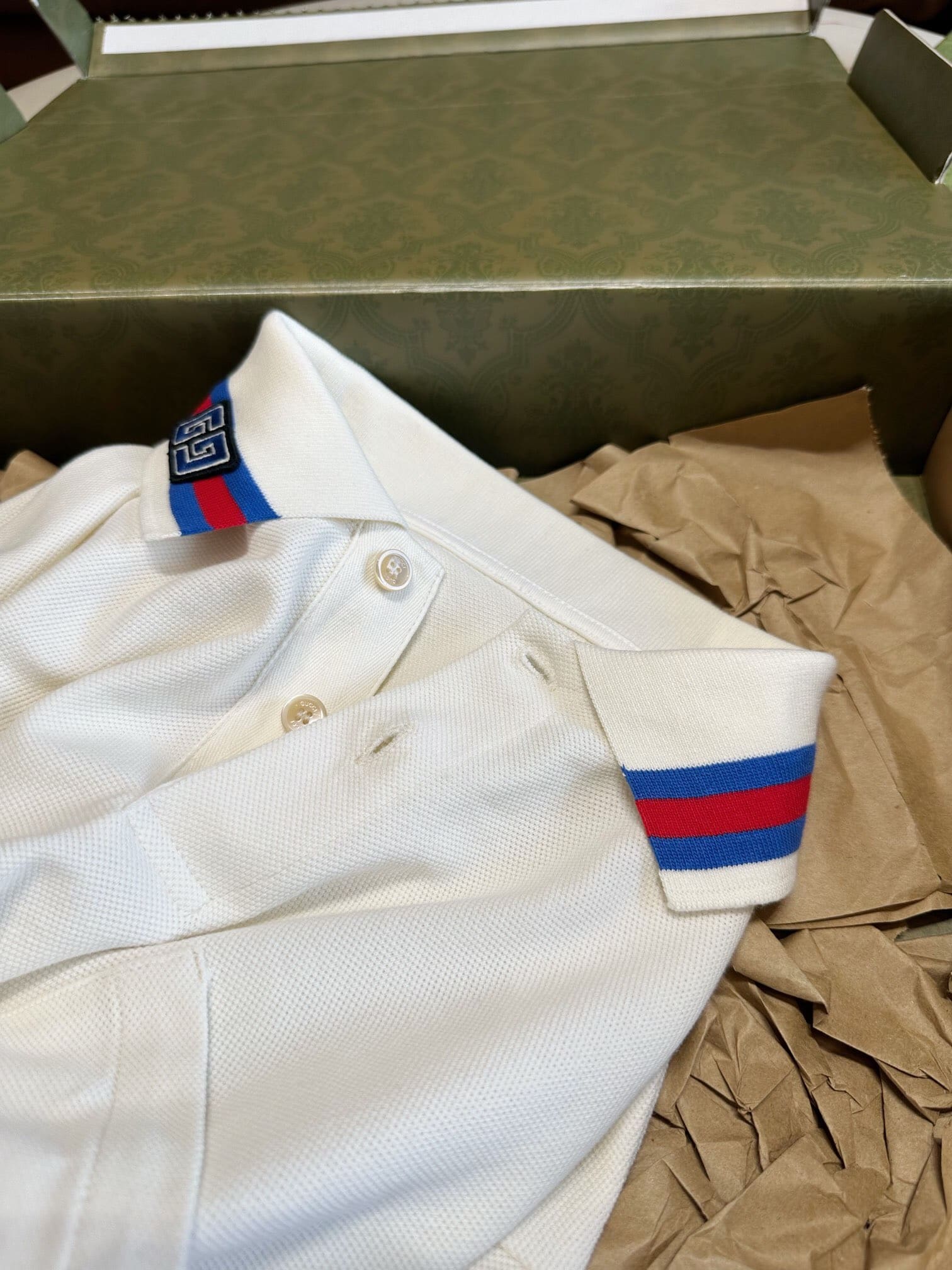 ÁO GUCCI GG POLO SHIRT MÀU TRẮNG UNISEX