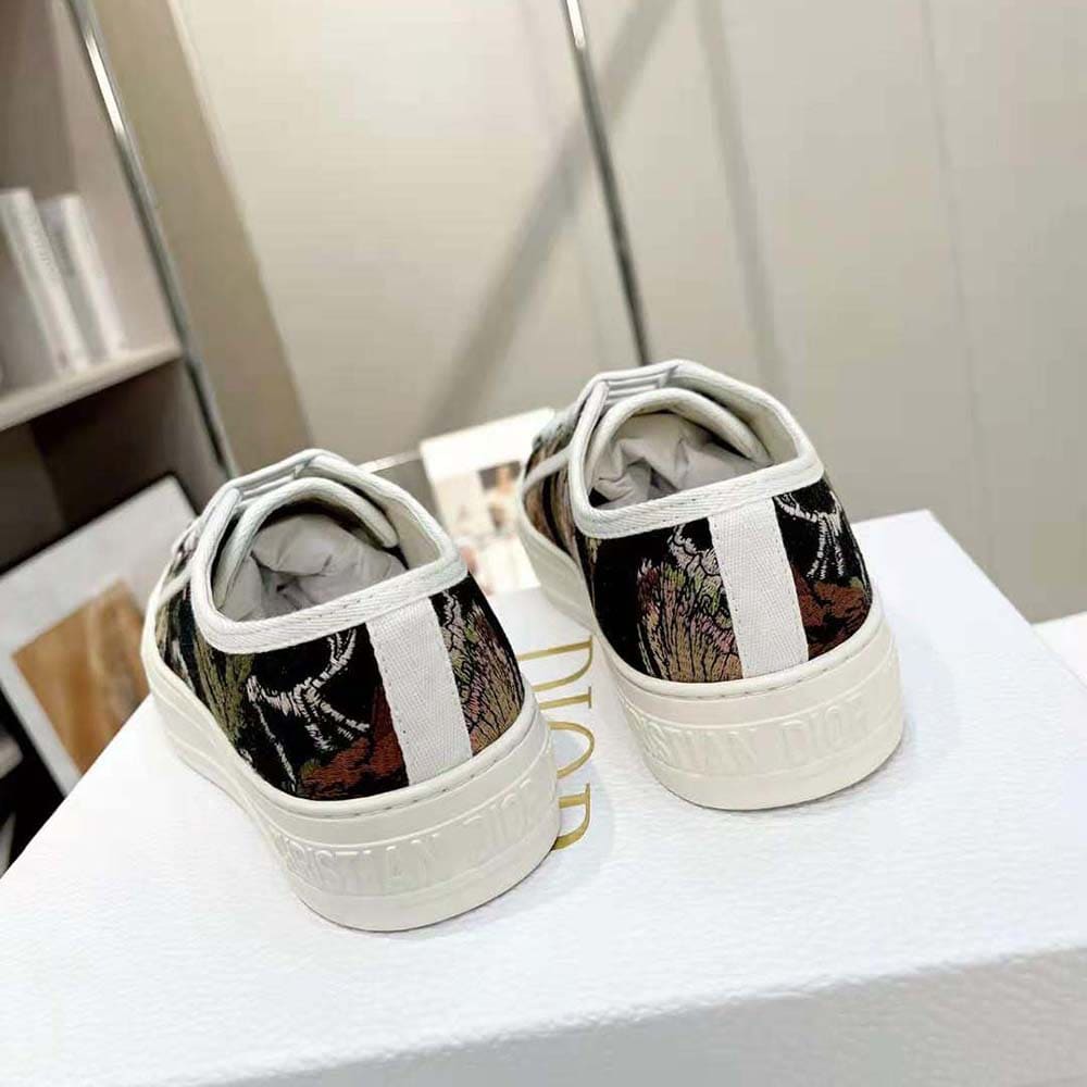 GIÀY Dior Women Walk’N’Dior Sneaker Black Multicolor Cotton with Dior Jardin Botanique Embroidery