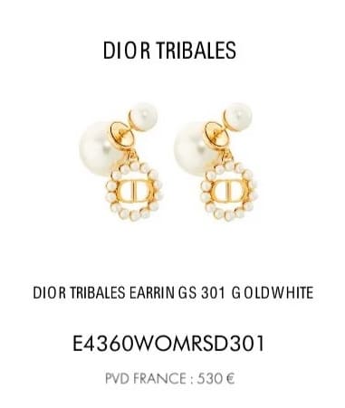 HOA TAI DIOR CD PEARL HEART PINK TRIBALES