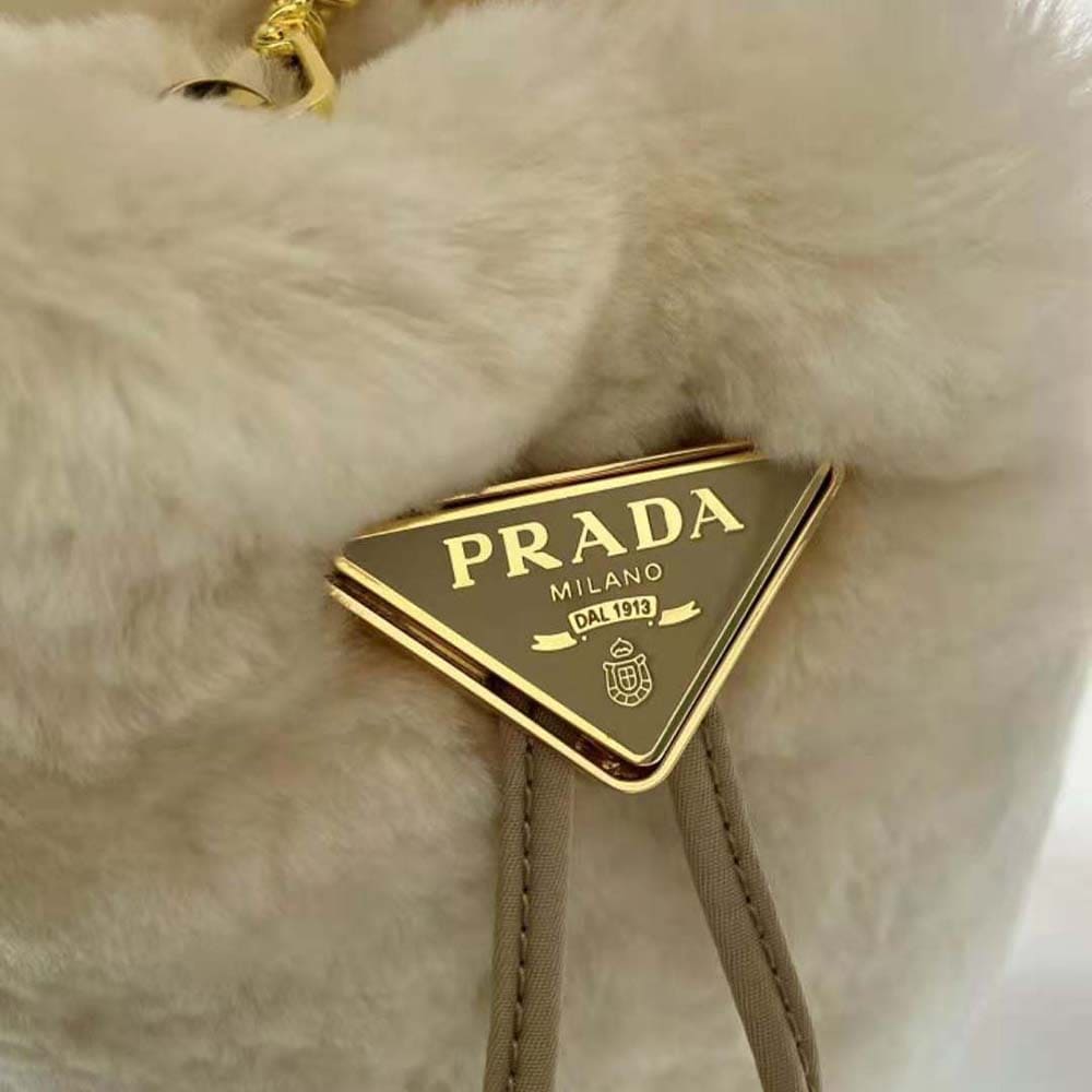 TÚI Prada Women Shearling Mini-pouch-Beige