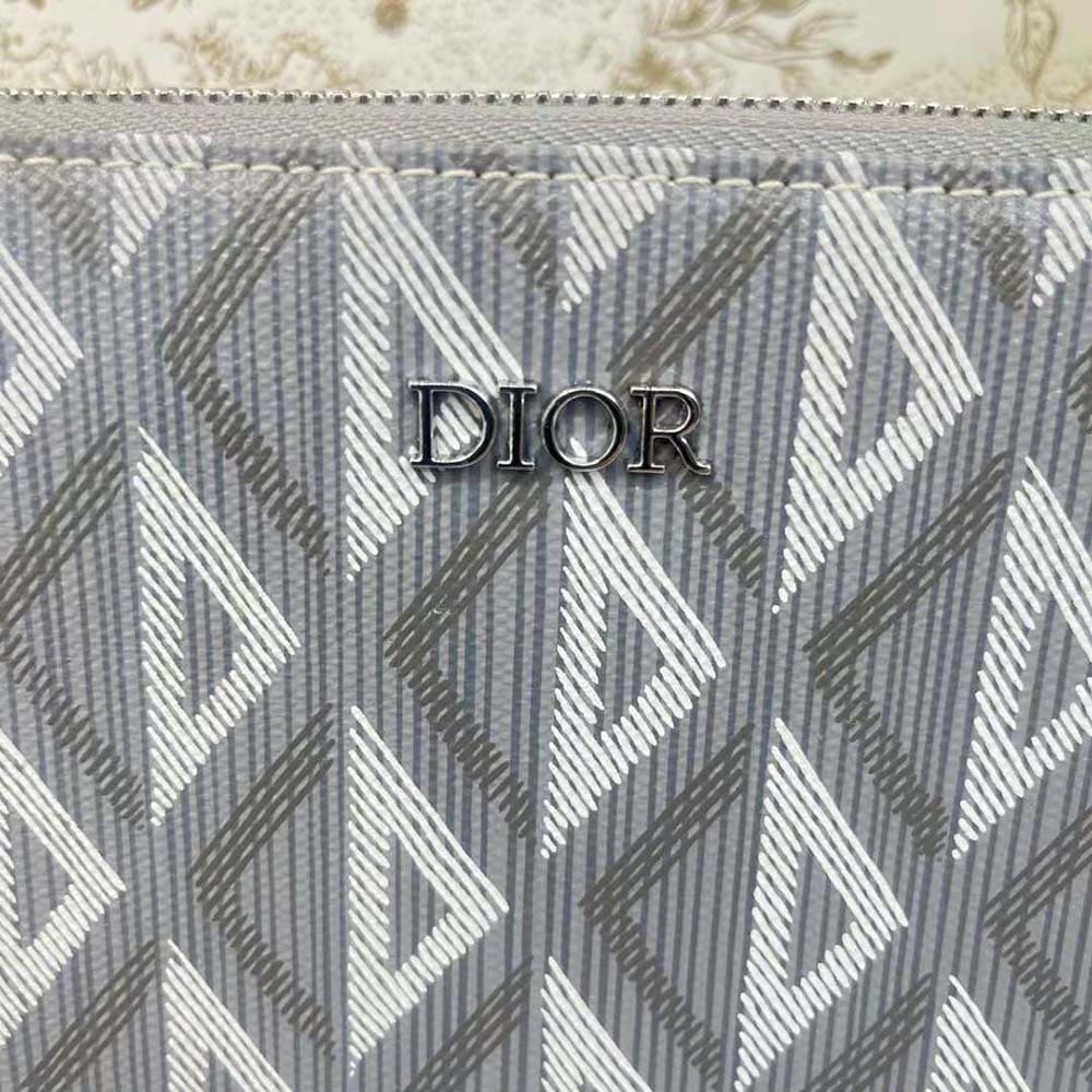 TÚI Dior Men A5 Pouch Dior Gray CD Diamond Canvas
