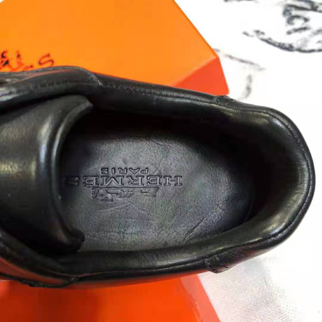 GIÀY HERMES Trail sneaker in Calfskin-Black