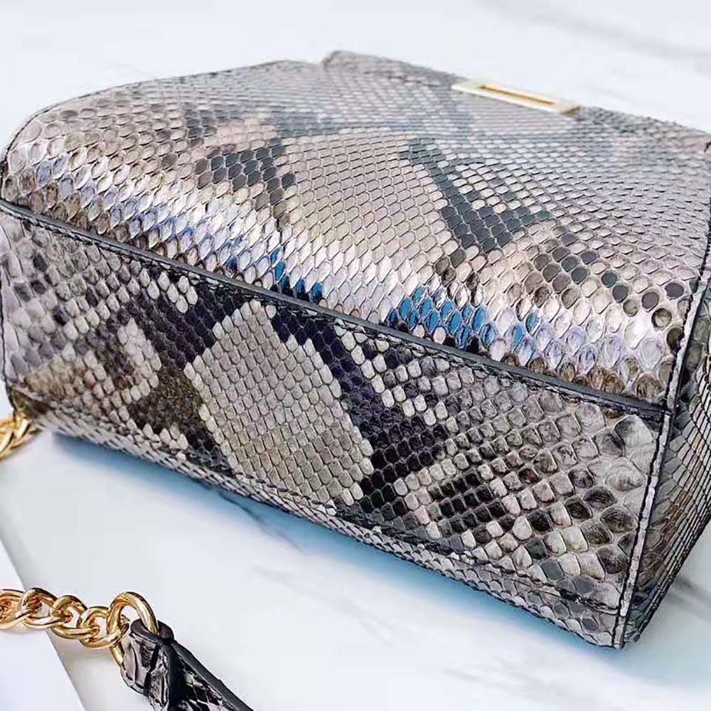 TÚI Fendi Women Peekaboo Iconic Mini Gray Python Bag