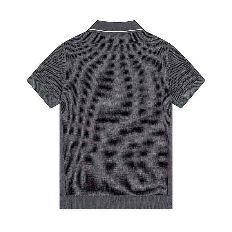 ÁO PRADA POLO SHIRT MESH MÀU XÁM UNISEX