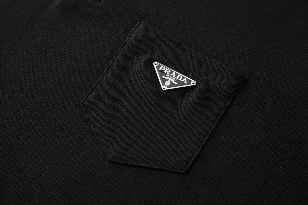ÁO PRADA POLO SHIRT MÀU ĐEN UNISEX