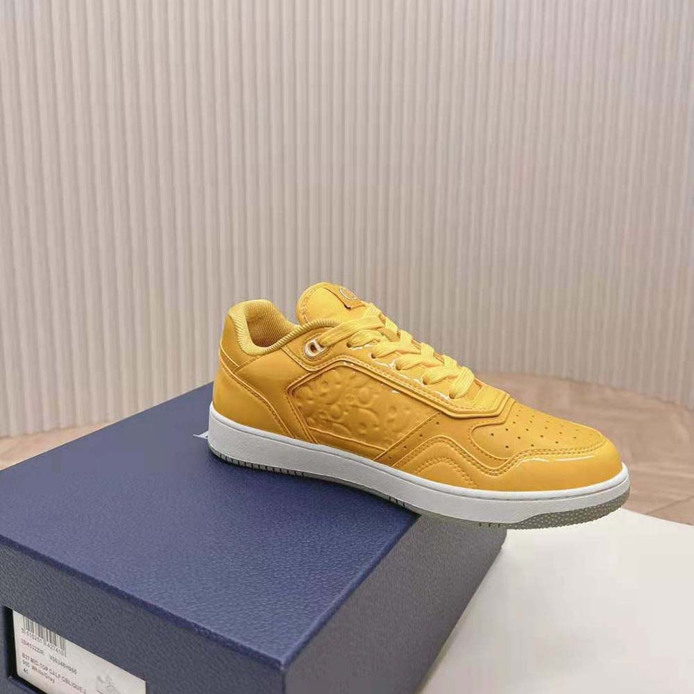 GIÀY DIOR B27 Low-top Sneaker Yellow Patent Calfskin and Dior Oblique Gravity Leather