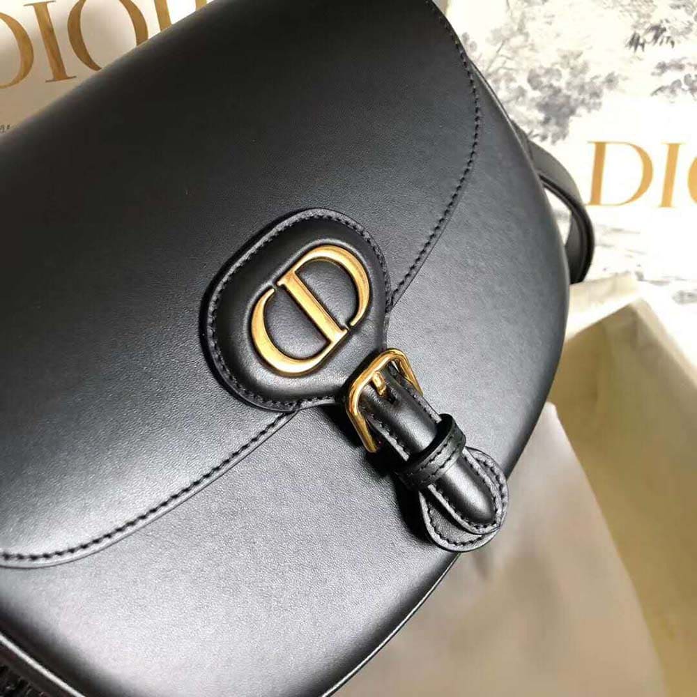 TÚI Dior Women Medium Dior Bobby Bag Denim Box Calfskin-Black Top Quality