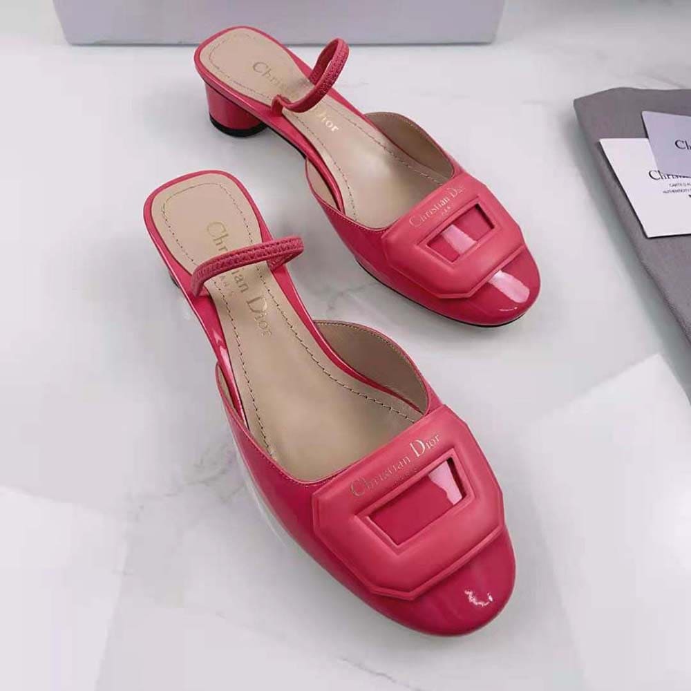 GIÀY Dior Women Day Slingback Pump Indy Pink Patent Calfskin
