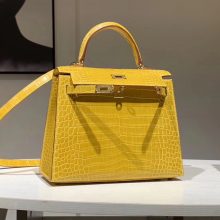 TÚI HERMES Kelly 25cm Alligator Leather Amber