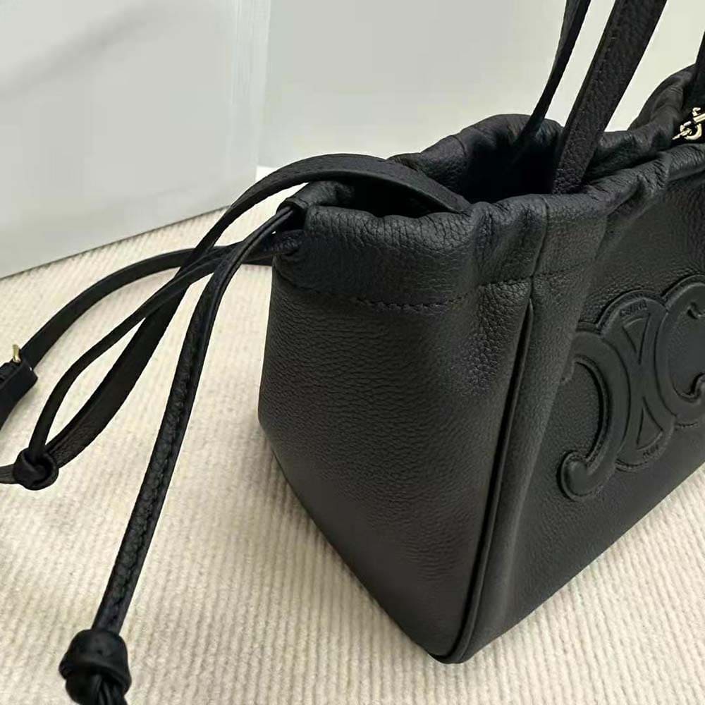 TÚI Celine Women Small Cabas Drawstring Cuir Triomphe in Grained Calfskin