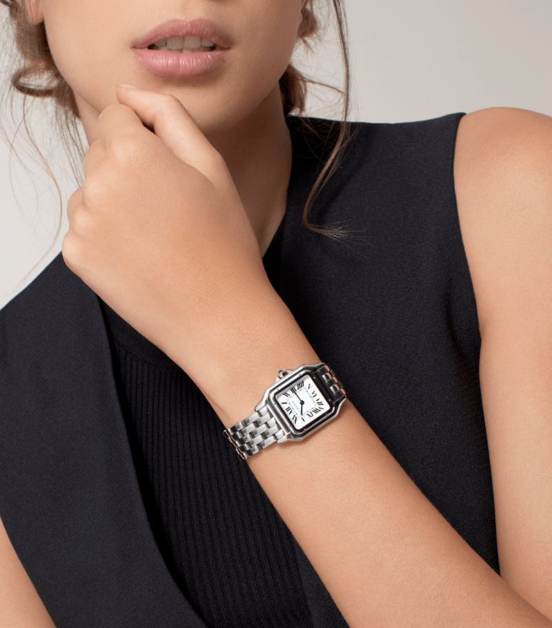 Đồng hồ CARTIER  Medium Stainless Steel Panthère de Cartier 27mm mặt số màu trắng
