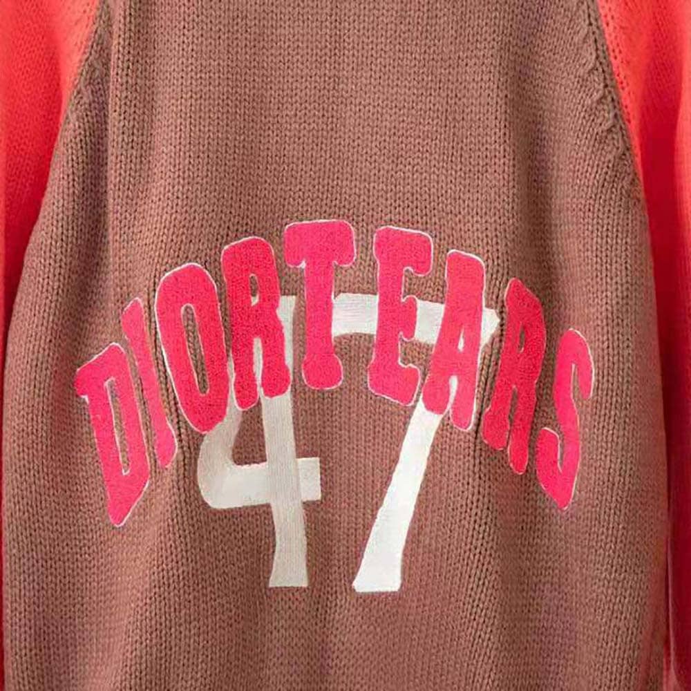 ÁO Dior Men Tears Zipped Blouson Brown and Red Wool and Cashmere Jersey