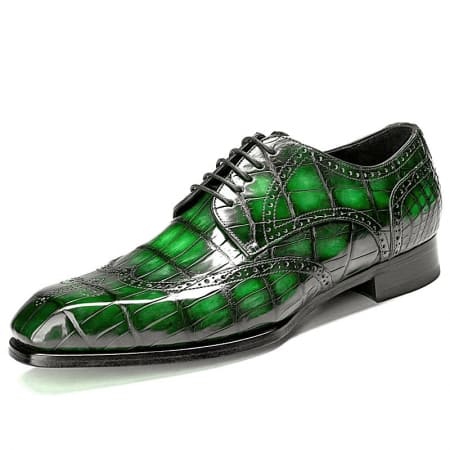 Giày Wingtip vẽ tay Giày Brogues dành cho nam da cá sấu thủ công có 3 màu