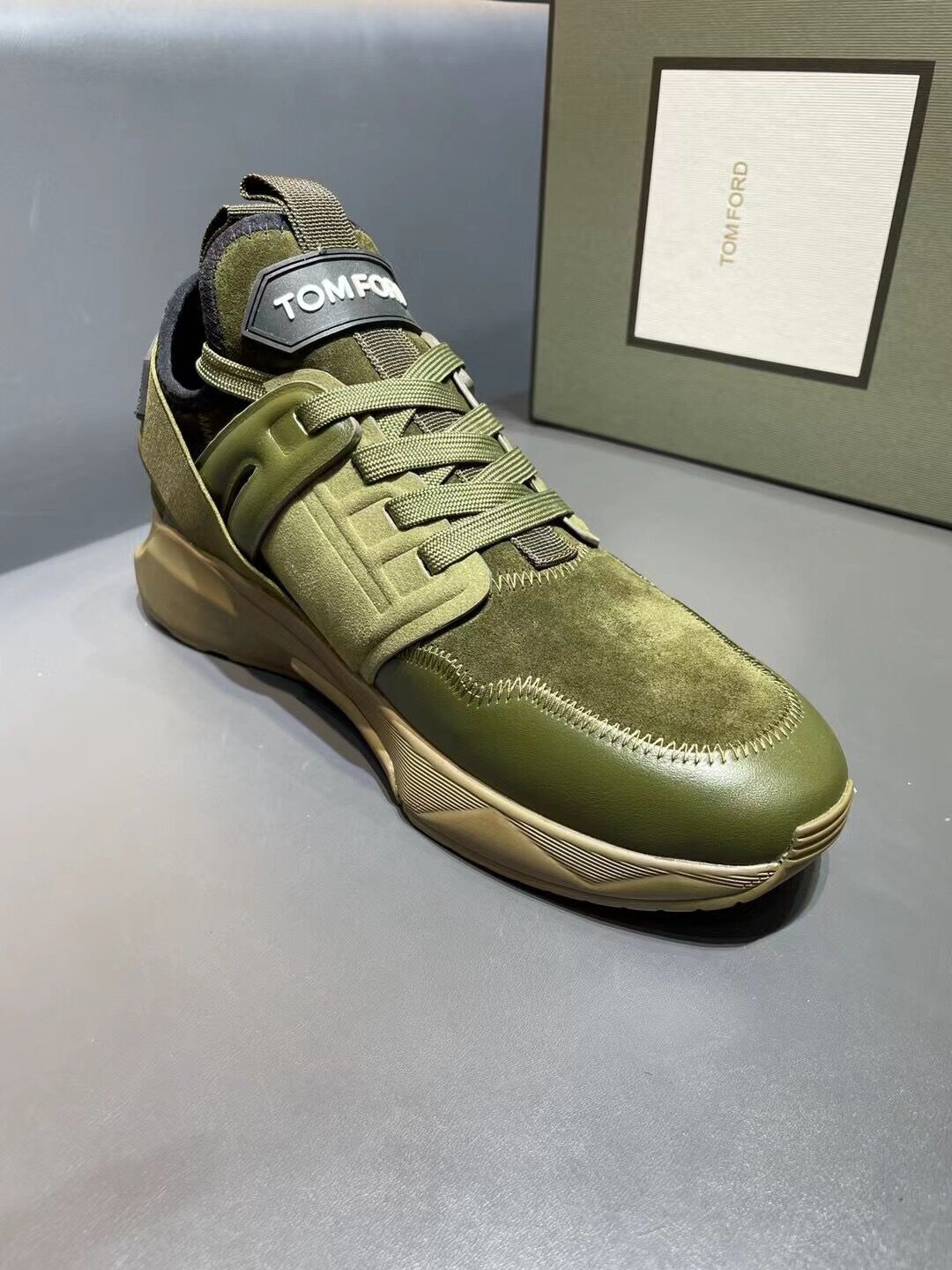 GIÀY TOM FORD TF OLIVE SUEDE SNEAKER SHOES AAA