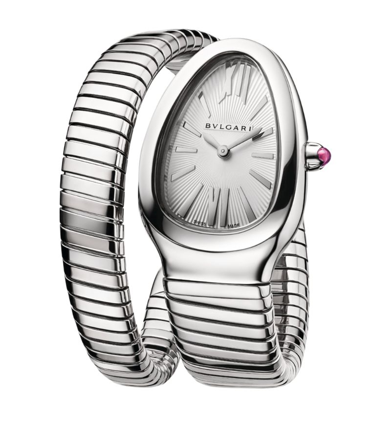 Đồng hồ BVLGARI Stainless Steel Serpenti Tubogas 35mm mặt số màu trắng