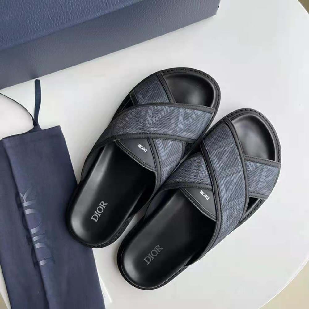 DÉP SANDAL DIOR Aqua Sandal Dior Black CD Diamond Canvas