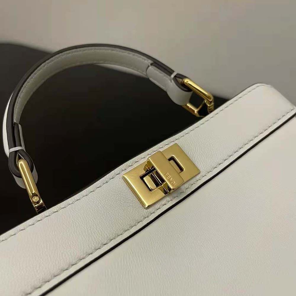 TÚI Fendi Women Peekaboo ISeeU Petite White Padded Nappa Leather Bag
