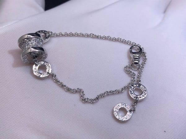 Vòng tay Bulgari B.zero1 Vàng trắng 18K đính kim cương (Liên hệ để biết giá)