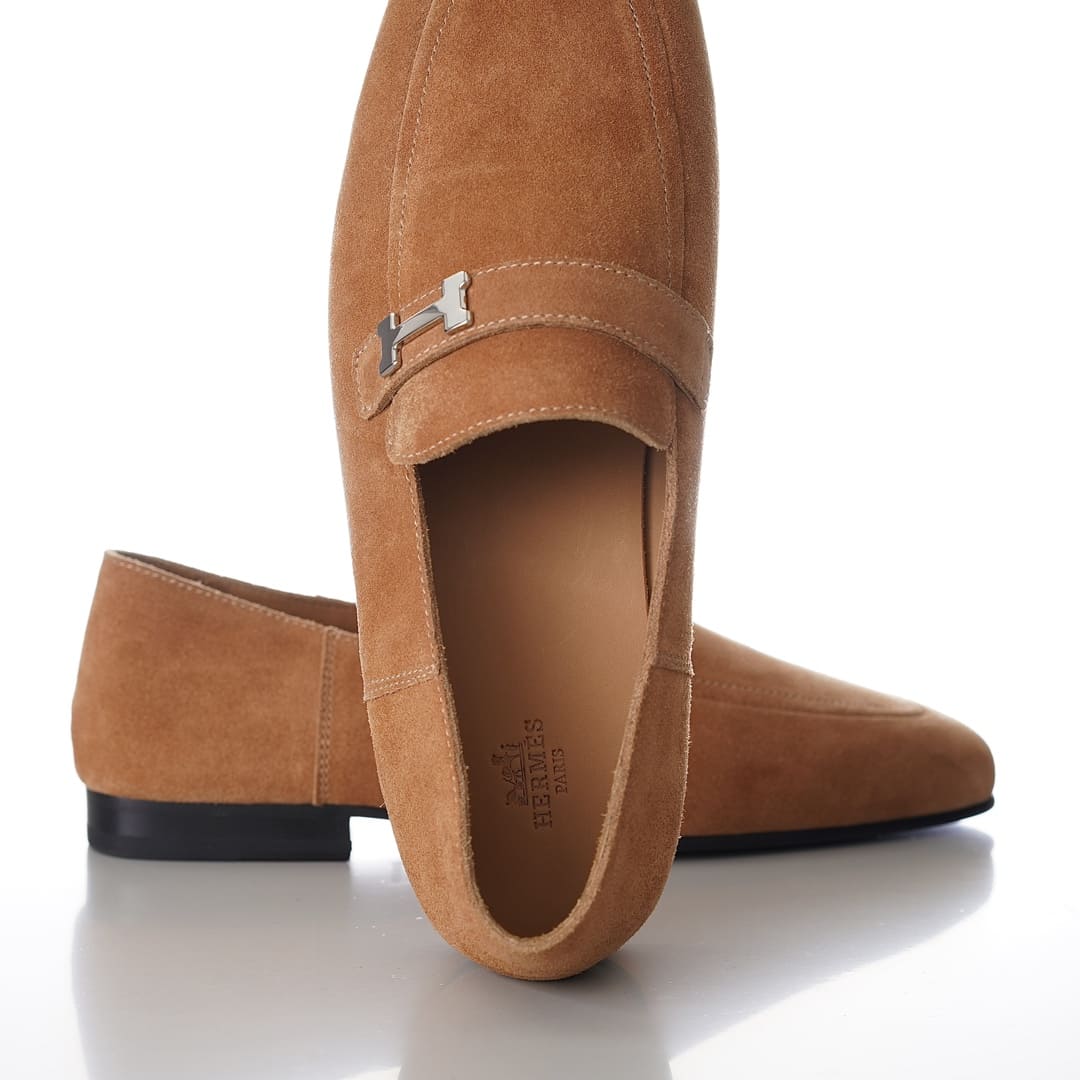 GIÀY HERMES GIOVANNI LOAFER SUEDE BROWN AAA