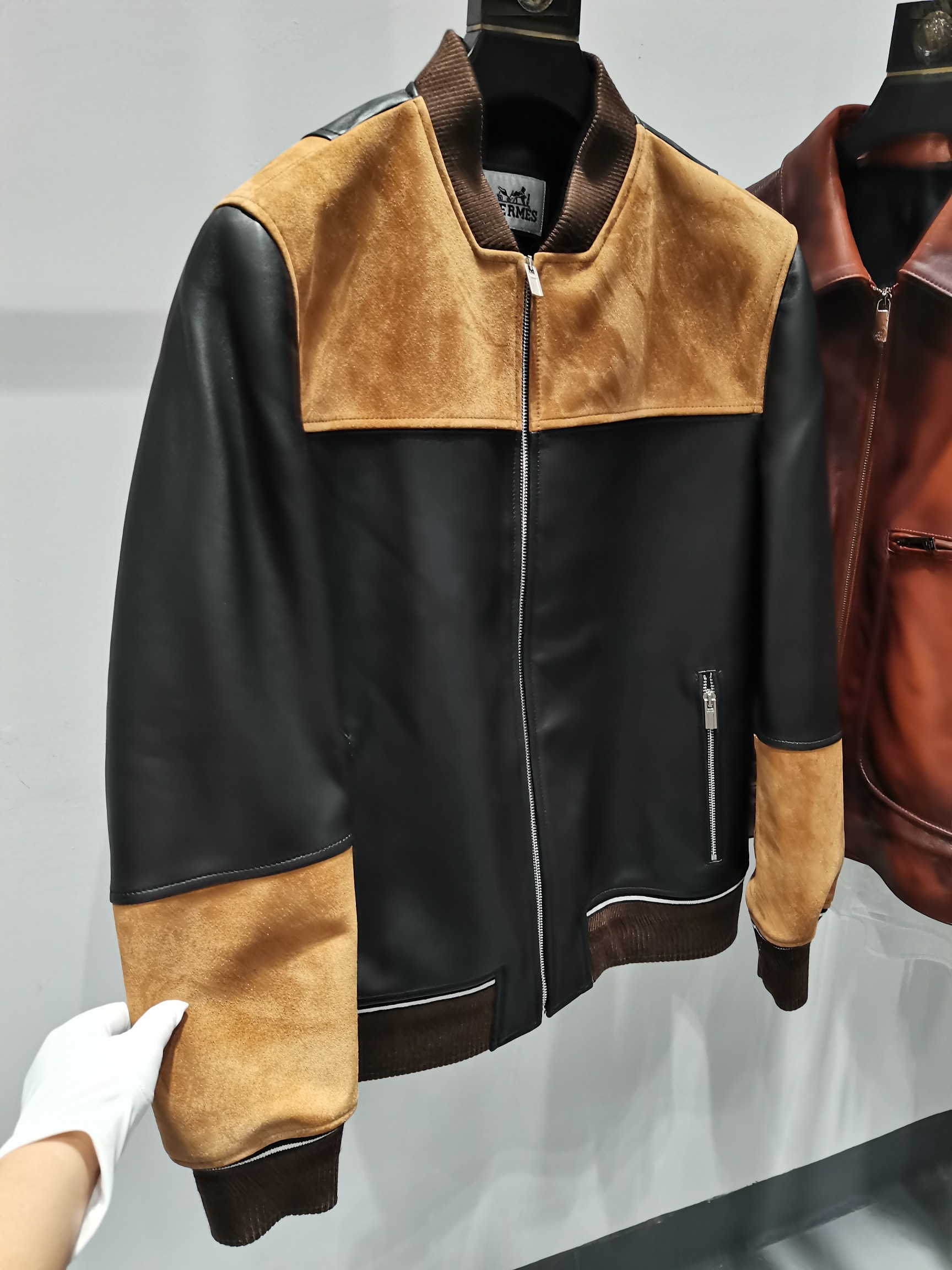 ÁO HERMES LEATHER JACKET