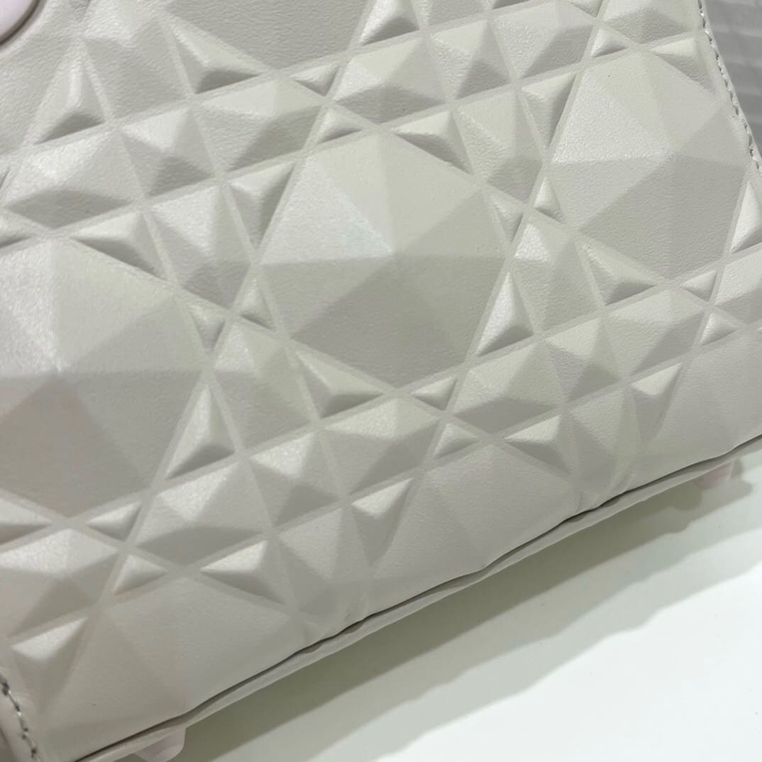 TÚI CHRISTIAN DIOR Micro Lady Dior my Abcdior Bag White Cannage Calfskin with Diamond Motif Top Quality