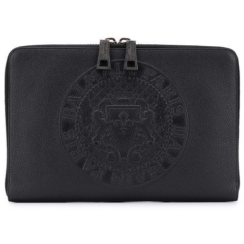 VÍ BALMAIN PARIS ZIPPED LEATHER POUCH