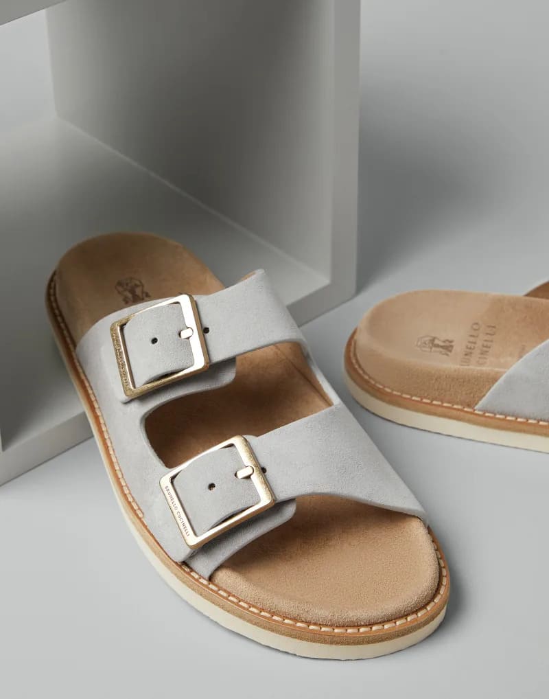 DÉP SLIDE BRUNELLO CUCINELLI SUEDE SHOES AAA DA LỘN