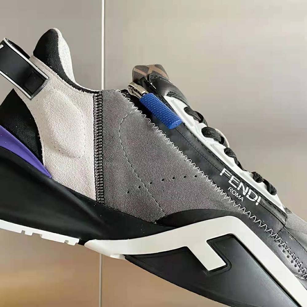 GIÀY FENDI Men Flow Suede Low-Tops-Navy