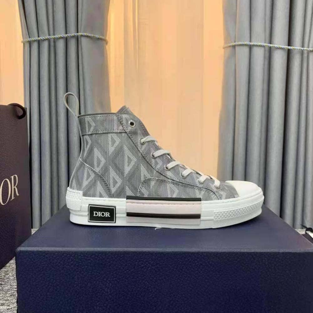 GIÀY DIOR B23 High-Top Sneaker Dior Gray CD Diamond Canvas