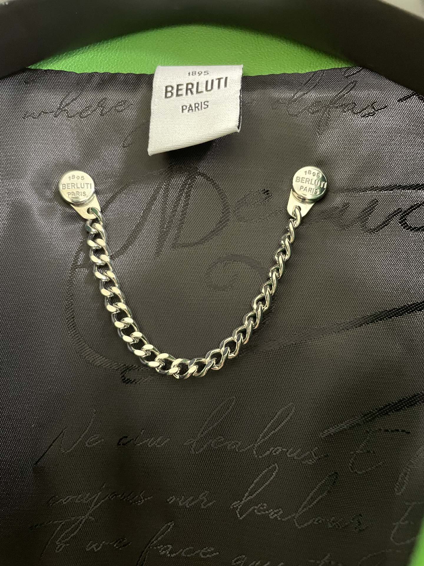 ÁO BERLUTI LEATHER JACKET GREEN